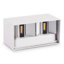 Lampada da parete LED 24 W Classe di protezione IP65 Corpo quadrato in alluminio Due moduli Illuminazione verso l'alto e verso il basso Luce calda 3000 K Per facciate e ingressi 1