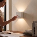 Lampada da parete LED 6 W Classe di protezione IP65 Cubo 10 x 10 x 10 cm Corpo in alluminio Illuminazione verso l'alto e verso il basso Luce calda 3000 K Per facciate e ingressi 7