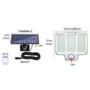 Lampada da parete solare da esterno 210 LED con sensore di movimento Telecomando 3 modalità IP65 luce bianca Illuminazione di sicurezza 2