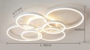Lampada da soffitto LED con 6 elementi circolari, dimmerabile con telecomando, 130 W, 100 x 68 x 17,5 cm bianca per il soggiorno 2