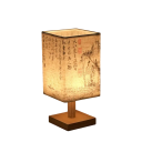 Lampada da tavolo LED 27 x 12 x 10 cm Stile cinese Illuminazione decorativa con paralume in lino e base in legno 1