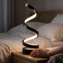 Lampada da tavolo LED a spirale Dimmerabile Luminosità regolabile circa 15 cm Corpo in ABS Nero Lampada da notte moderna Per camera da letto 2