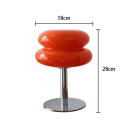 Lâmpada de mesa em vidro 28 x 18 cm Base metálica elegante Luminária decorativa Lâmpada de cabeceira moderna Quarto Sala de estar Escritório 2