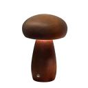 Lâmpada de noite recarregável em madeira em forma de cogumelo 16,5 x 10 cm Luz LED de mesa com atenuação suave 1