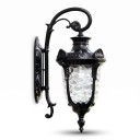 Lâmpada de parede exterior estilo retro com soquete E27 Classe de proteção IP65 43 x 23 x 16 cm Alumínio Cor preta Para fachada de entrada e também 2