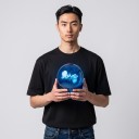 Lâmpada LED Espiral G125 E27 Filamento em forma de inscrição Love 4 W 220 V 12,5 x 17,5 cm Tampa de vidro e base de alumínio para lâmpadas e candeeiros 4