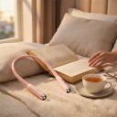 Lampada LED ricaricabile da collo con nucleo metallico flessibile 2 teste luminose 3 colori di luce 3 livelli di luminosità 800 mAh per leggere 7
