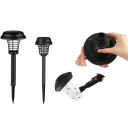 Lâmpada solar à prova de água contra mosquitos IP65 Luz LED roxa para exterior Jardim Rede eléctrica Ligação automática Camping Terraço Quintal 4