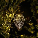 Lampada solare da esterno a sospensione Goccia d'acqua 55x10 cm Design incavato Illuminazione decorativa impermeabile per giardino terrazza recinzione 2