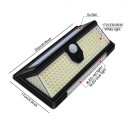 Lampada solare LED 190 LED IP65 Lampada da parete esterna impermeabile con sensore di movimento 4 modalità di illuminazione Lampada decorativa da giardino 3