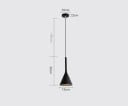Lâmpada suspensa moderna cone luz quente altura 36 cm diâmetro 15 cm cabo 150 cm metal lâmpada LED E27 10