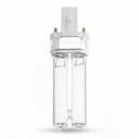 Lampada UVC 7 W 60 V Doppia tubazione 105 mm Vetro trasparente e base bianca con due pin Studente bianco 5500–7000 K Per apparecchi con attacco G23 1
