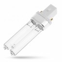 Lampada UVC 7 W 60 V Doppia tubazione 105 mm Vetro trasparente e base bianca con due pin Studente bianco 5500–7000 K Per apparecchi con attacco G23 2