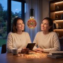 Lampadina LED 3D Edison G80 E27 Effetto fuochi d'artificio 112 x 80 mm 220 V 50/60 Hz Vetro argentato Motivo multicolore Per lampade e apparecchi di illuminazione 6
