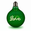 Lampadina LED decorativa con filamento a spirale G125 E27 Scritta Love 4 W 220 V 12,5 x 17,5 cm Copertura in vetro e base in alluminio Per apparecchi di illuminazione 2