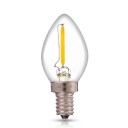 Lampadina LED dimmerabile C7 E14 Forma a candela con filo LED 0,5 W 220–240 V 63 x 23 mm Bulbo trasparente Bianco caldo 2700 K Per lampade e apparecchi di illuminazione 1