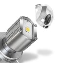 Lampadina LED H4 per moto Corpo in alluminio e chip CSP Colore bianco Lente trasparente con mascherina Senza ventilatore Per fari di motocicli e scooter 2