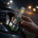 Lampadine LED H7 per fari con controllo Bluetooth tramite app, 3000–8000 K, chip CSP, alluminio, ventilatore, verde-grigio, per auto 12/24 V 2