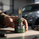Lampadine LED H7 per fari con controllo Bluetooth tramite app, 3000–8000 K, chip CSP, alluminio, ventilatore, verde-grigio, per auto 12/24 V 4
