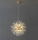 Lámpara colgante LED de cristal dorado en forma de diente de león 220 V Lámpara moderna con 8 luces 50 x 50 cm 1