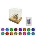 Lámpara de llama de cristal giratoria dinámica, 16 colores, lámpara LED decorativa, luz ambiental para dormitorio y sala de estar 4