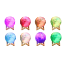 Lámpara de luna de 16 colores, diámetro de 12 cm, luz nocturna con mando a distancia a batería, decoración para dormitorio infantil, lámpara LED 3