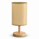 Lámpara de noche LED Pantalla de tela Regulable 13 x 24 cm USB Base de bambú y madera Lámpara de mesa para el dormitorio 7