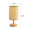 Lámpara de noche LED Pantalla de tela Regulable 13 x 24 cm USB Base de bambú y madera Lámpara de mesa para el dormitorio 5