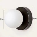 Lámpara de pared LED grande con pantalla esférica, 10 x 12 cm, casquillo E9, luz blanca cálida 2700-3500K, plástico y metal, para dormitorio 4