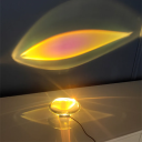 Lámpara de proyección de mesa de cristal LED de 7,5 x 5 cm con forma de huevo, diseño italiano, 3 colores de luz, iluminación decorativa 4
