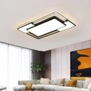 Lámpara de techo LED moderna de 98 W Lámpara de araña minimalista con cambio de temperatura de color Lámpara de araña rectangular regulable con control remoto 90 x 60 x 5 cm 2