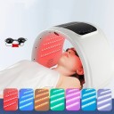 Lámpara de terapia de fotones PDT Nano Hidratación Luz roja y azul SPA para el hogar Rejuvenecimiento de la piel LED de 7 colores Pantalla LCD plegable 100 LED 24 W 4