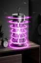 Lámpara eléctrica atrapa mosquitos LED luz UV 14 × 6 cm Rejilla eléctrica Plástico negro Lámpara de mesa contra mosquitos para interiores 4