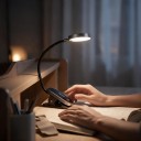 Lámpara LED Baseus con clip Regulable Táctil Recargable por USB Inalámbrica Gris Lámpara de lectura para libros y portátiles y luz nocturna 2