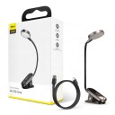 Lámpara LED Baseus con clip Regulable Táctil Recargable por USB Inalámbrica Gris Lámpara de lectura para libros y portátiles y luz nocturna 1