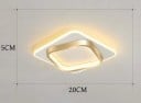Lámpara LED de techo cuadrada con marco decorativo 20 x 20 x 5 cm, metal y acrílico, LED incorporada con tres temperaturas 4