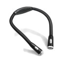 Lámpara LED recargable para el cuello con cuerpo flexible 2 cabezales de luz 3 niveles de brillo USB-C Ligera para leer, tejer y reparar 1