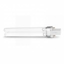 Lámpara UVC 11 W 60 V Doble tubo 240 mm Vidrio transparente y base blanca con dos pines Luz blanca fría 5500–7000 K Para dispositivo con casquillo G23 2