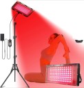 Lampe à lumière rouge 660nm 850nm Support télescopique 60-180cm 96 LED Thérapie musculaire Soulagement de la douleur Rotation 360° 50W Lunettes 2