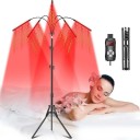 Lampe avec 4 lumières rouges 660nm 850nm Support télescopique 38-152cm Rotation 360° Thérapie musculaire Soulagement de la douleur Intensité réglable 4