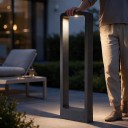 Lampe de jardin LED sur poteau 15 W COB 3000 K Blanc chaud 80 cm Construction en aluminium AC 85–265 V Noir Étanche pour cour et paysage 2