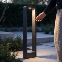 Lampe de jardin LED sur poteau 15 W COB 3000 K Blanc chaud 80 cm Construction en aluminium AC 85–265 V Noir Étanche pour cour et paysage 4
