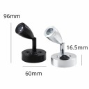Lampe de lecture intérieure LED 12V 3000K pivotante murale et plafond pour caravane, maison, camping-car avec interrupteur 3