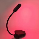 Lampe de lecture LED rechargeable avec clip Lumière rouge 620 nm Sans lumière bleue 3 niveaux de luminosité 1000 mAh USB-C Noire Pour lire la nuit 8