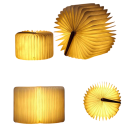 Lampe de nuit en forme de livre 10 x 8 x 2,5 cm, dépliable et pliable, lumière blanche chaude, livre en bois, rechargeable, lumière LED 3