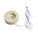Lampe de nuit LED pour enfants en forme de boule de 6 cm avec motif Saturne, socle en bois, câble d'alimentation, éclairage décoratif pour la chambre 2