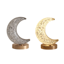 Lampe de nuit tactile en forme de croissant de lune 19,5 x 10 cm LED alimentation USB 3 couleurs blanc chaud, blanc froid, lumière naturelle avec réglage d'intensité 2