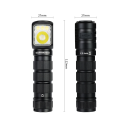 Lampe de poche 3 sources de lumière Spotlight, Floodlight, lumière rouge alimentation USB-C embout magnétique Lampe frontale pour utilisation en extérieur et tactique 3