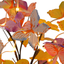 Lampe de table en forme d'arbre avec motif de papillons lampe décorative alimentation par câble ou 3 piles AA lumière blanche chaude 3