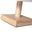 Lampe de table LED 27 x 12 x 10 cm Style chinois Éclairage décoratif avec abat-jour en lin et support en bois 3